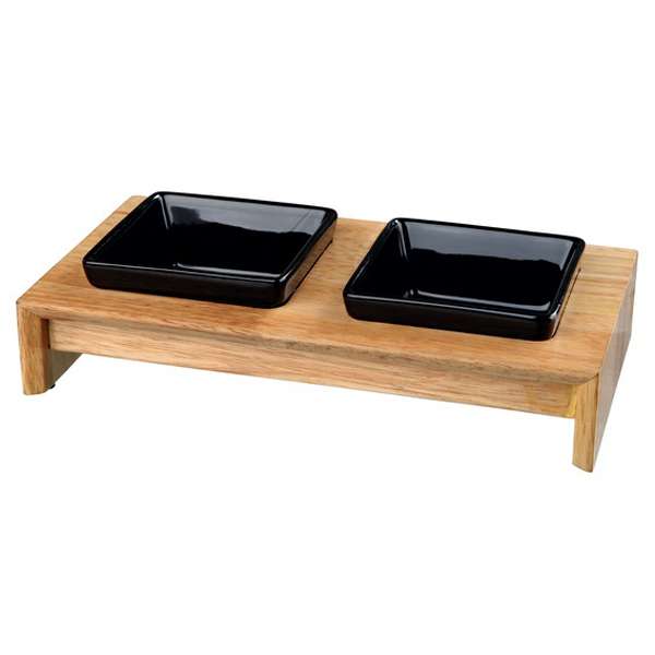 Trixie Napf-Set Keramik/Holz – 2 x 0,4 l