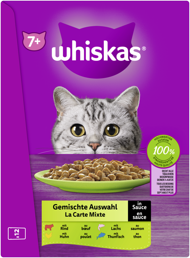 Whiskas 7+ Gemischt Auswahl Sauce 12x85g