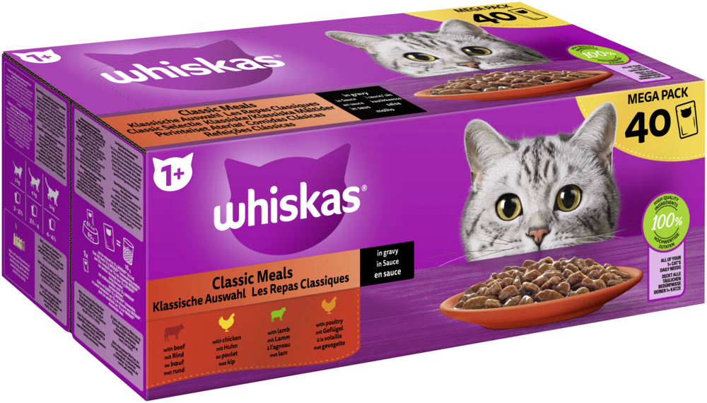 Whiskas 1+ Klassische Auswahl in Sauce 40x85g