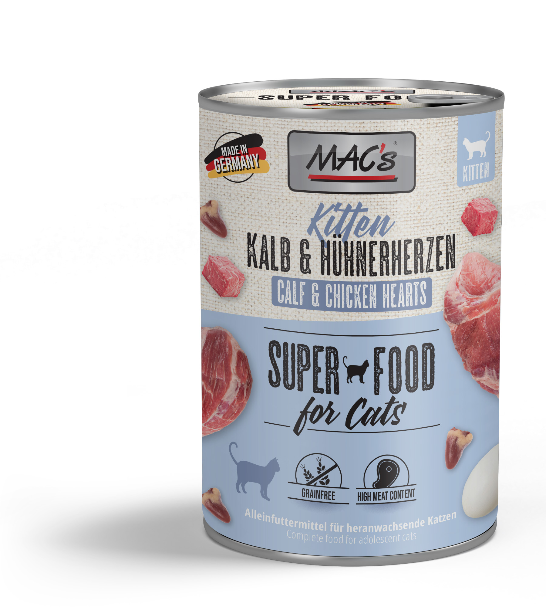 Macs Kitten Kalb+Hühnherzen 400g