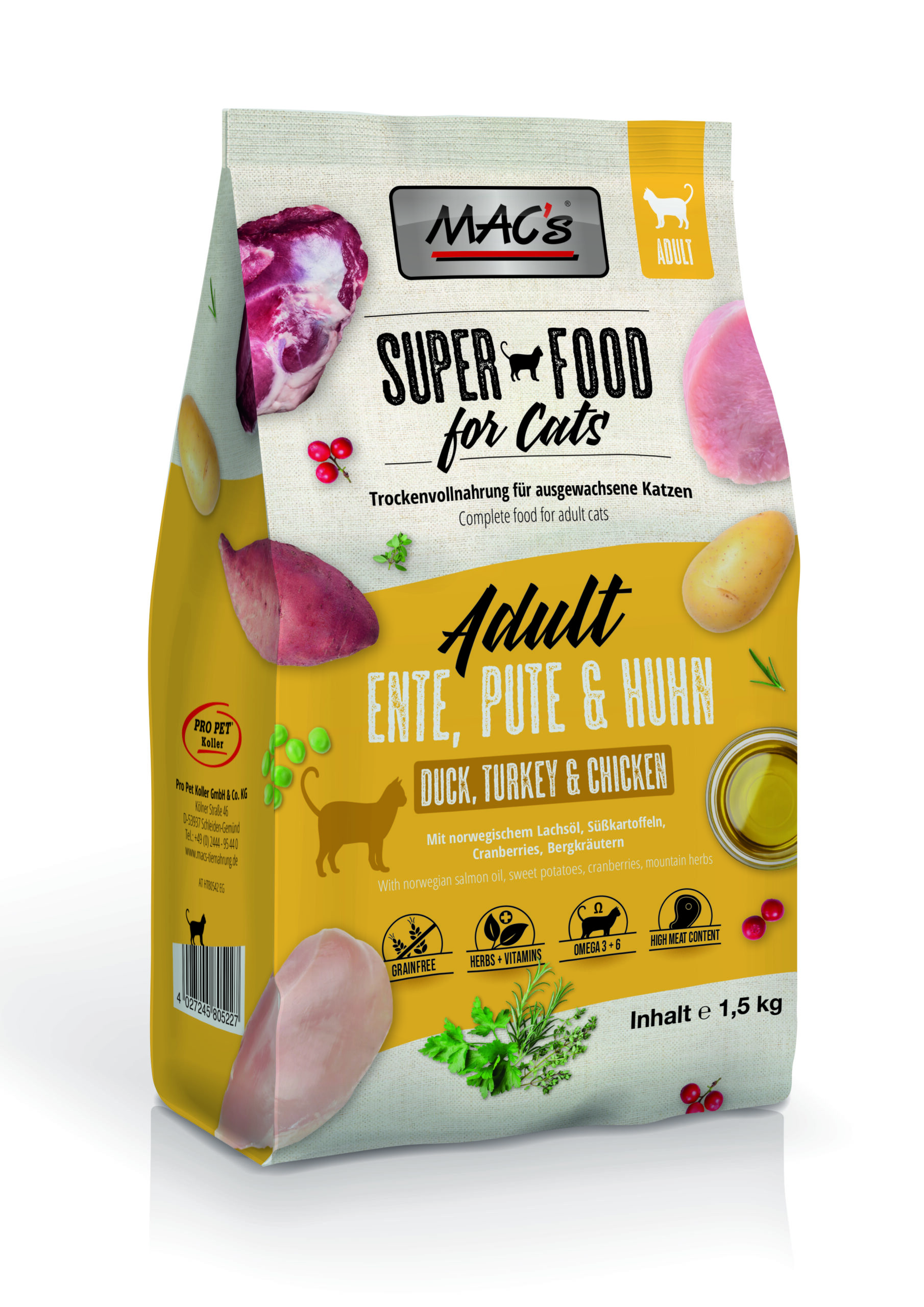 Macs Cat Adult Ente+Pute 1,5kg