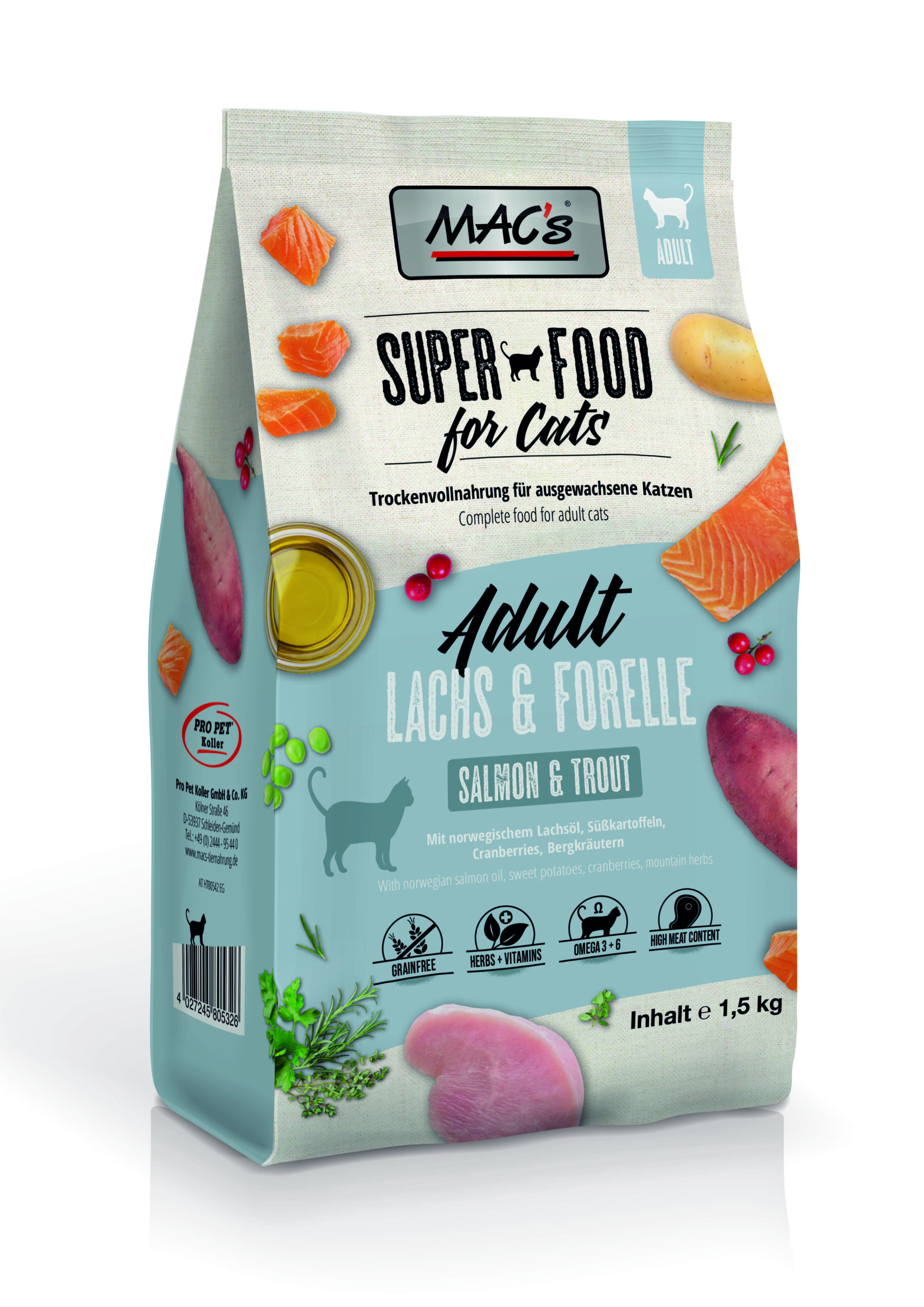 Macs Cat Adult Lachs+Forelle 1,5kg