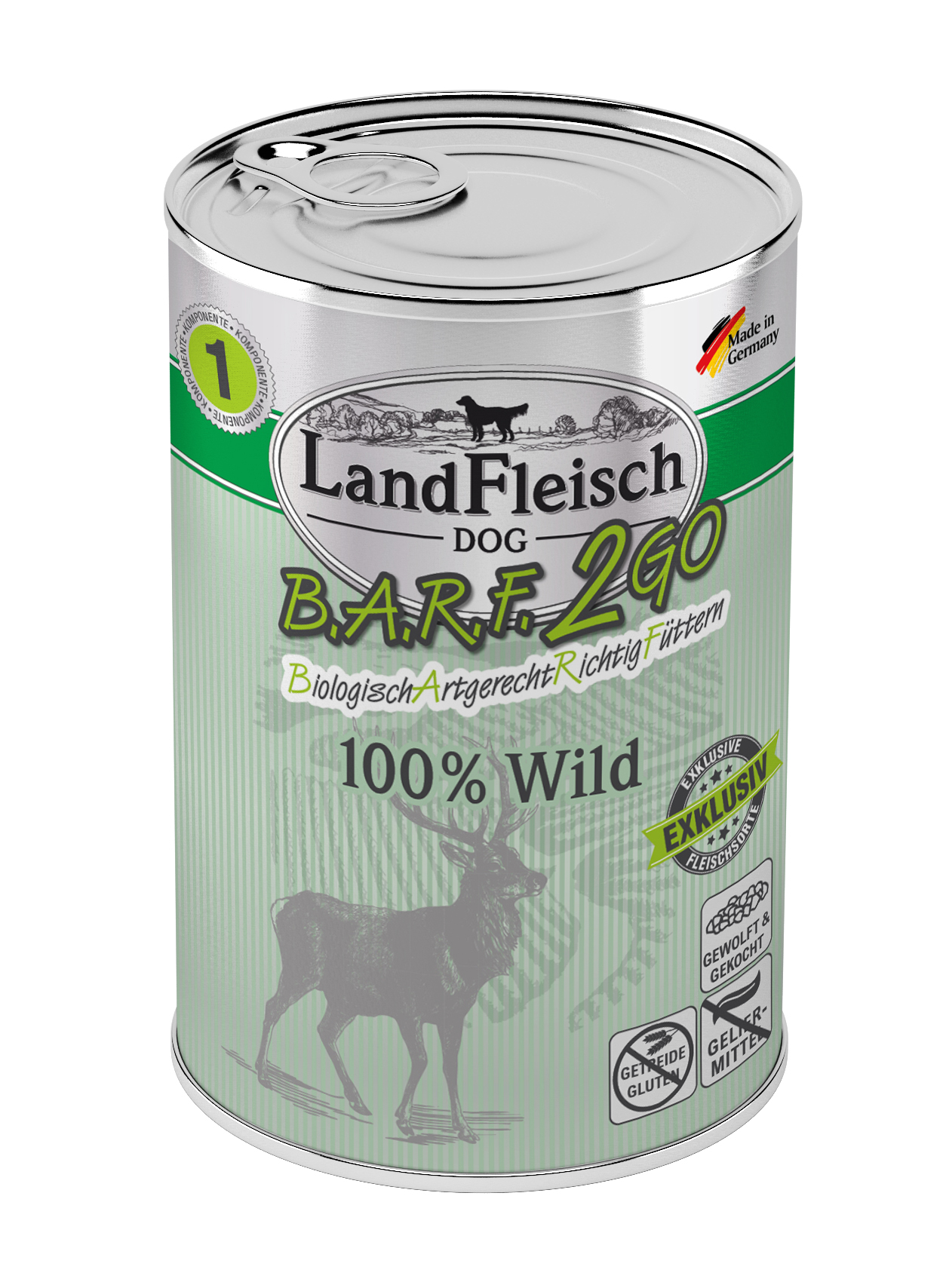 Landfleisch B.A.R.F.2GO Exklusiv Wild 400g