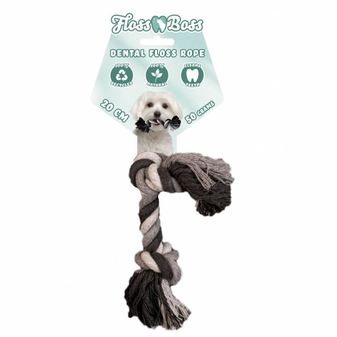 Floss Boss Dental Rope Baumwollseil mit 2 Knoten...